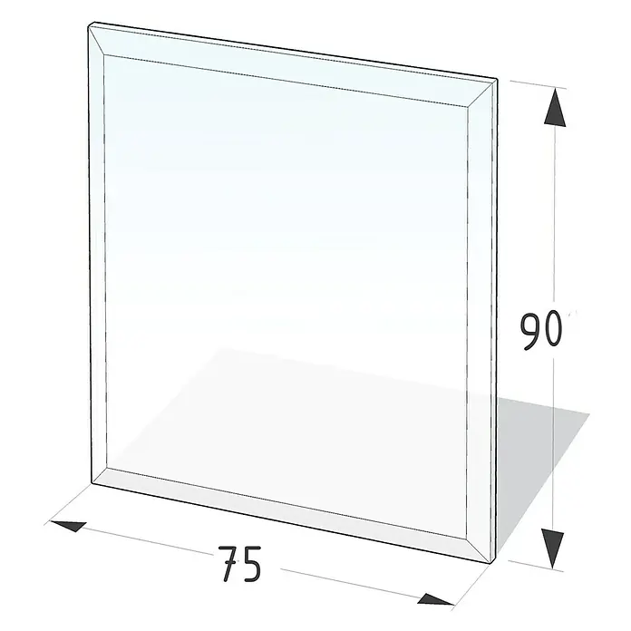 Lienbacher Glasbodenplatte - 90 x 75 cm, Rechteckig
