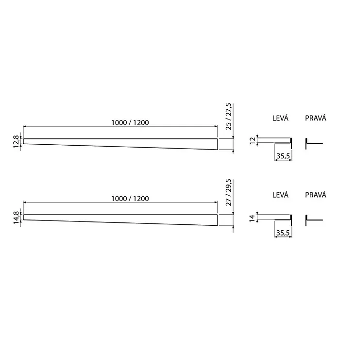 Alcaplast Fliesenprofil Links - Edelstahl, Silber, 100 x 2,95 cm, 14 mm Kantenhöhe