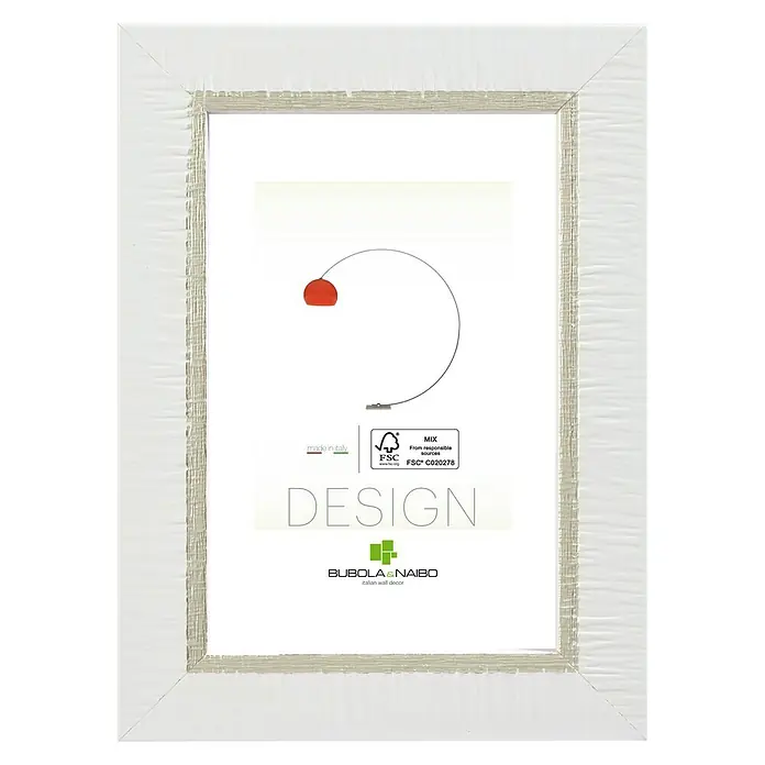 Marco de fotos Design - Blanco/Plateado, 30 x 40 cm, Madera