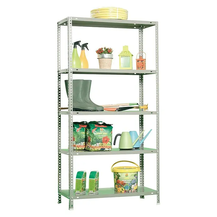 Simonrack Simonclassic Metallregal Advantage - L x B x H: 40 x 90 x 180 cm, Traglast: 75 kg/Boden, Anzahl Böden: 5 Stk., Schrauben, Silber