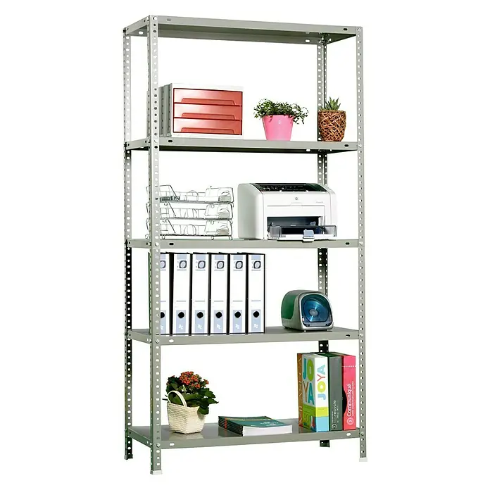 Simonrack Simonclassic Estantería metálica 5/400 - L x An x Al: 40 x 90 x 180 cm, Capacidad de carga: 75 kg/balda, Número de baldas: 5 ud., Atornillado, Plateado