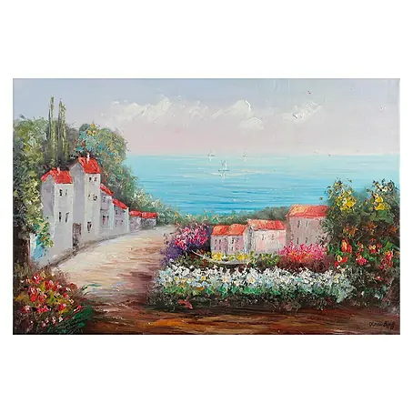 Cuadro pintado a mano Dipinto Village