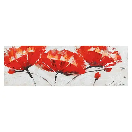Cuadro pintado a mano Dipinto Three poppies
