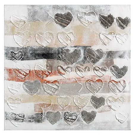 Cuadro pintado a mano Dipinto Abstract Hearts