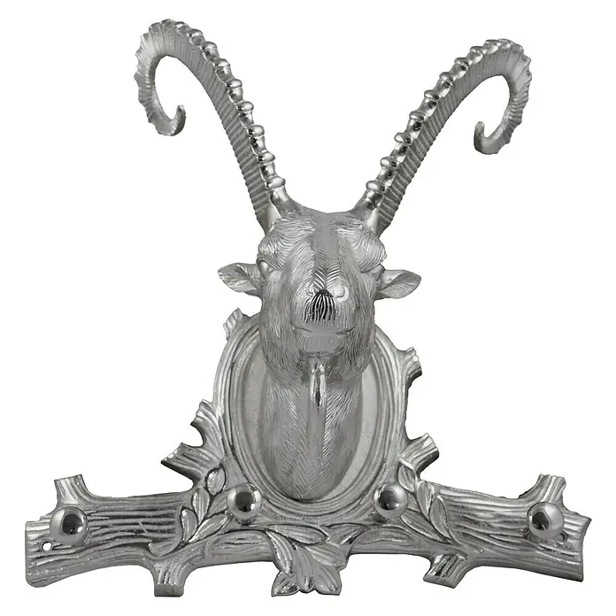 BHP Garderobenhaken Steinbock - Anzahl Haken: 4 Stk., L x B x H: 18 x 40 x 49 cm - Vorderansicht