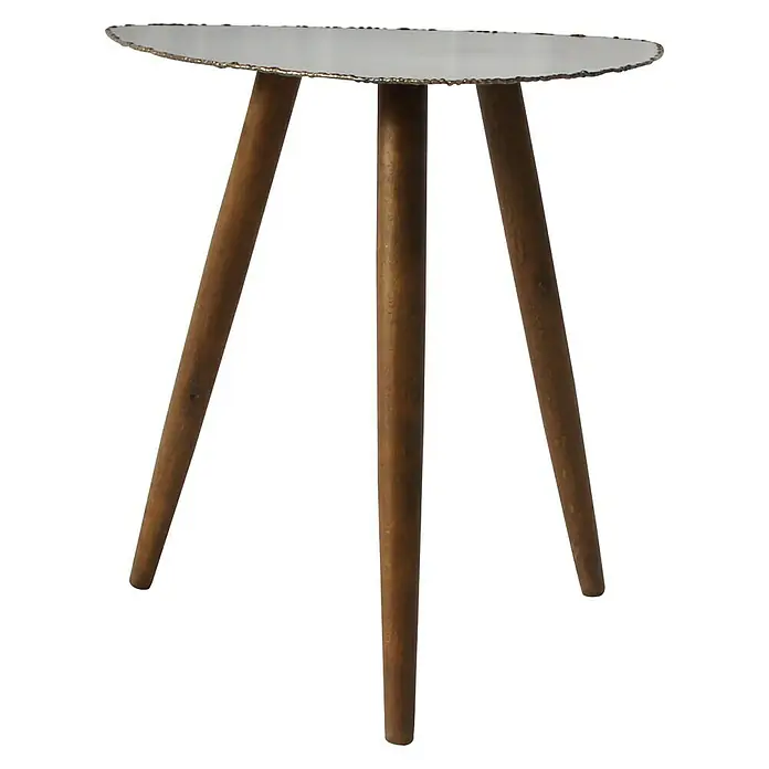 BHP Beistelltisch - L x B x H: 44 x 43 x 47 cm, Grau, Natur - Vorderansicht