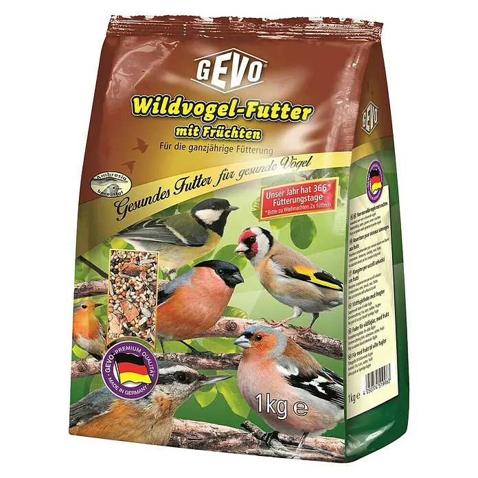 Gevo Wildvogelfutter - 1 kg, mit Früchten - Vorderansicht