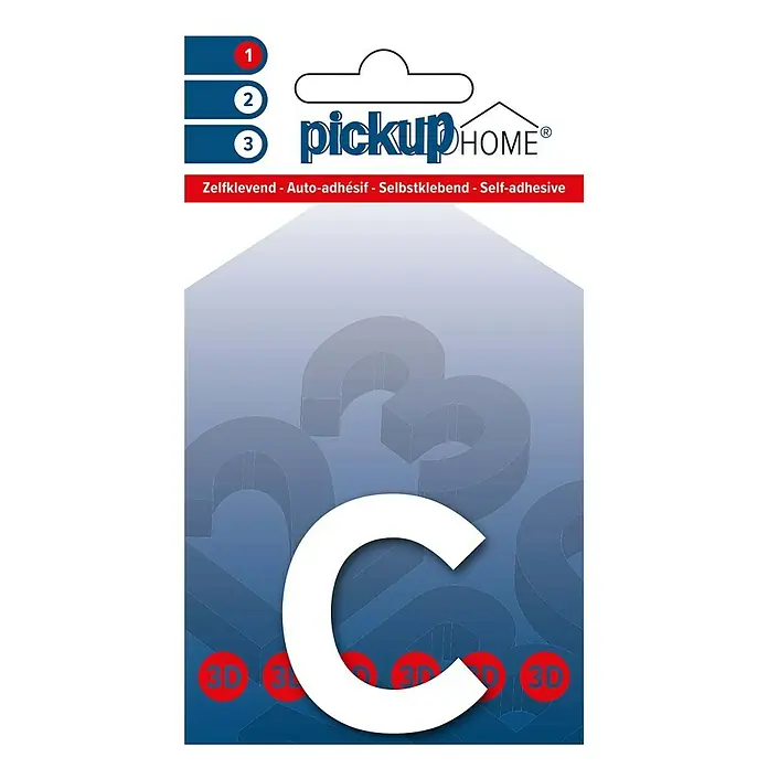 Pickup 3D Home Kućni broj Rio - Visina: 6 cm, Motiv: c, Bijele boje, Plastika, Samoljepljivo