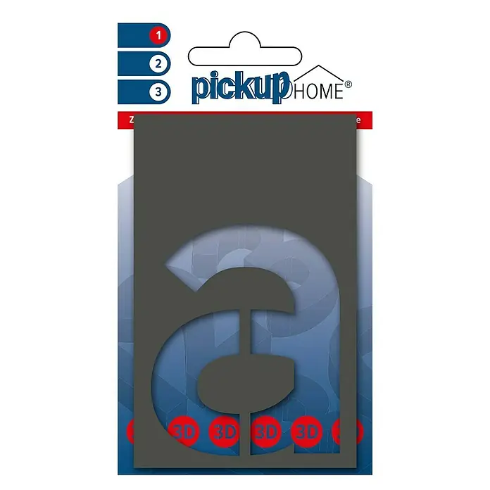 Pickup 3D Home Huisnummer Milan - Hoogte: 10 cm, Motief: a, Grijs, Kunststof, Zelfklevend