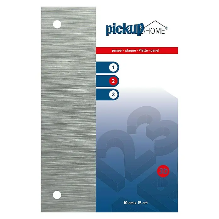 Pickup 3D Home Pločica s oznakom - D x Š: 10 x 15 cm, Aluminijske boje