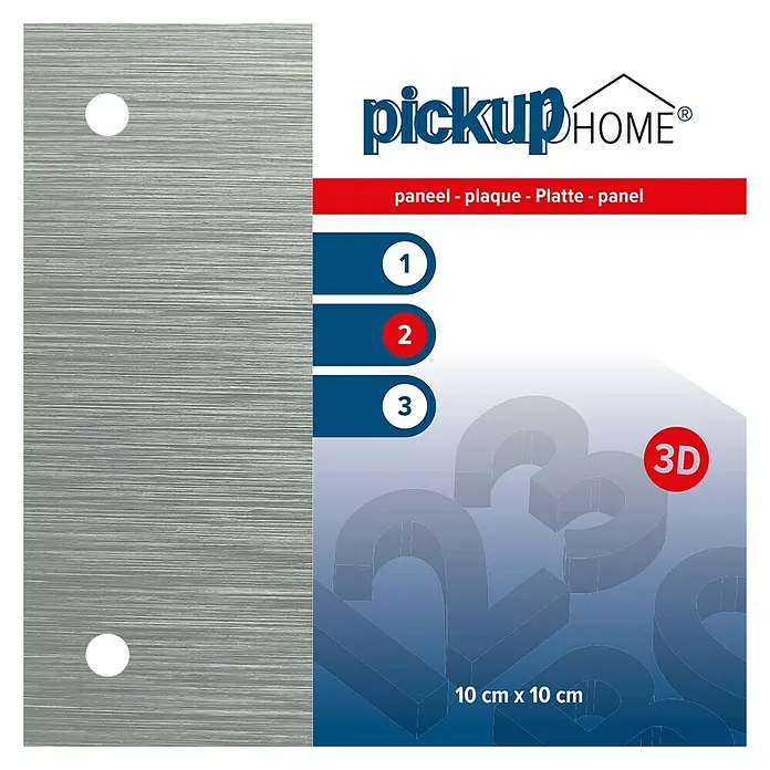 Pickup 3D Home Pločica s oznakom - D x Š: 10 x 10 cm, Aluminijske boje