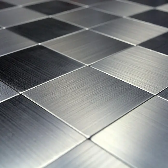 Samoljepljiva mozaik pločica SAM 4MM99 - 30,5 x 30,5 cm, Metal, Srebrne boje