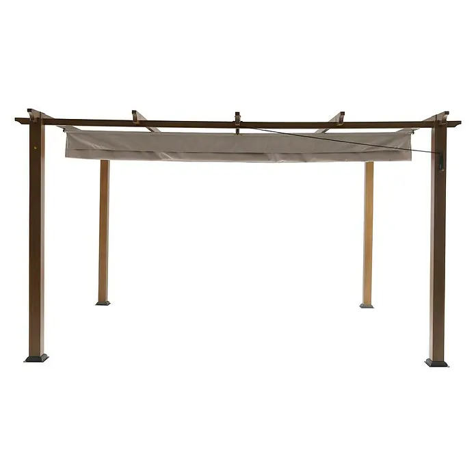 Sunfun Pérgola con toldo corredero Kreta - L x An x Al: 333 x 418 x 235 cm, Beige