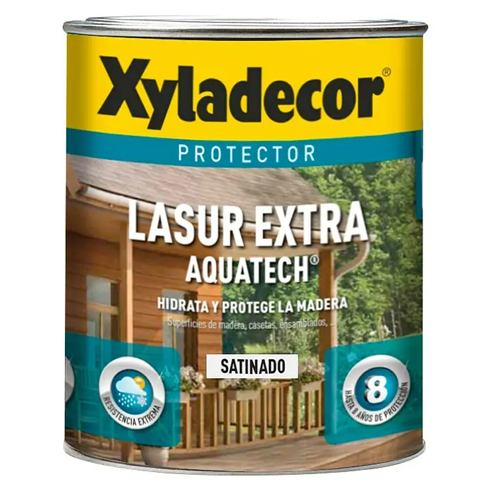 Xyladecor Protección para madera Lasur Extra Aquatech - Wengué, 750 ml, Satinado