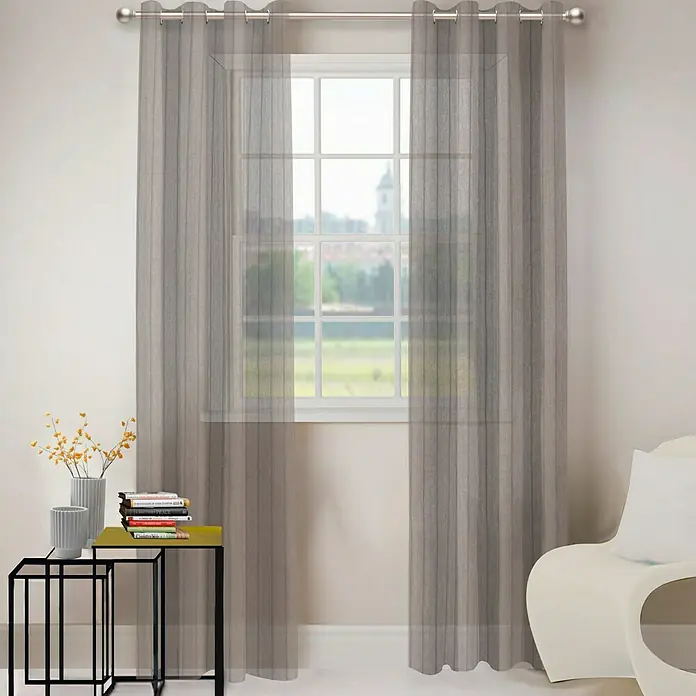 Visillo para ventana Bambou - 135 x 250 cm, 100% poliéster, Taupe