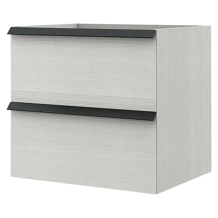 Baden Haus Qubo Waschtischunterschrank - 46 x 60 x 55 cm, Weiß Rock, Holzoptik