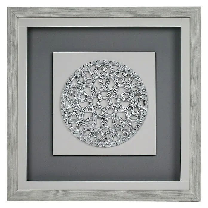 Cuadro Vitrina Gastor perla - Ornamentación redonda, An x Al: 48 x 48 cm