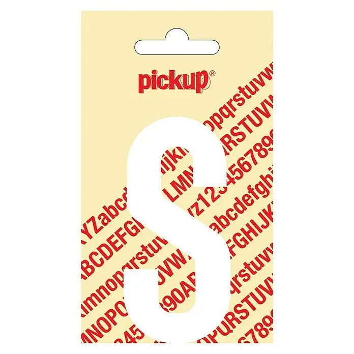Pickup Etiqueta adhesiva - Motivo: S, Blanco, Altura: 90 mm