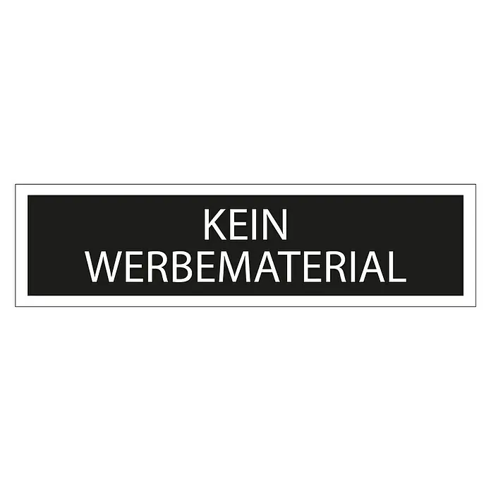 Pickup Aufkleber - Motiv: Bitte keine Werbung, Schwarz/Weiß, L x B: 165 x 44 mm