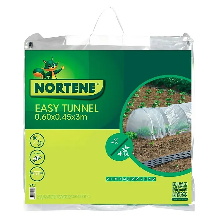 Nortene Túnel invernadero Acordeón - Transparente, L x Al: 3 m x 45 cm