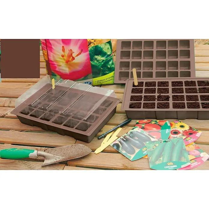 Nortene Kit de cultivo Planting - 4 pzs., L x An: 35 x 23,5 cm, Marrón