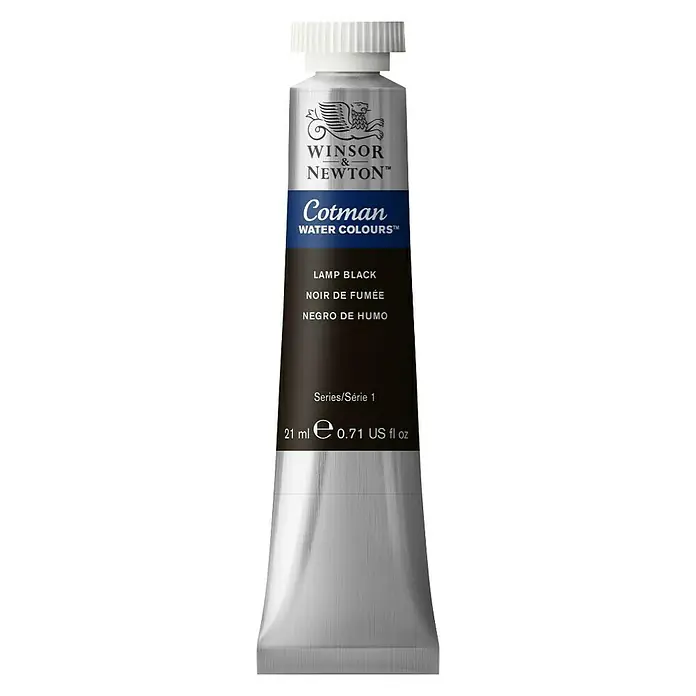 Winsor & Newton Cotman Akvarel boja - Svjetiljka crno, 21 ml, Tuba - Pogled sprijeda
