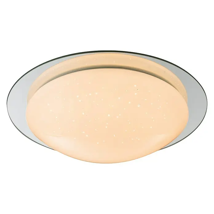 Lavida Okrugla stropna LED svjetiljka Limena - 18 W, Ø x V: 380 mm x 10,5 cm, Bijelo-srebrne boje - Pogled odozdo