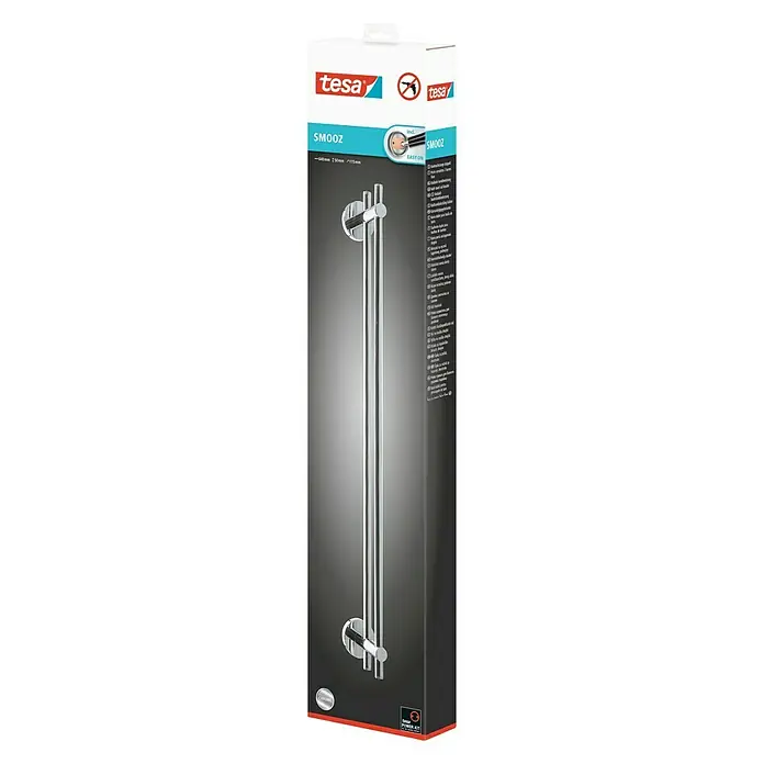Tesa Smooz Doppel-Badetuchhalter - 2-armig, Chrom, Glänzend