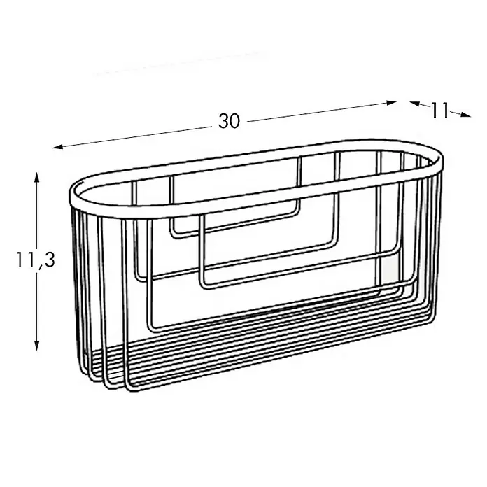 Tatay Aluminium Cesta de baño oval - 12 x 30 x 11,5 cm, Plateado