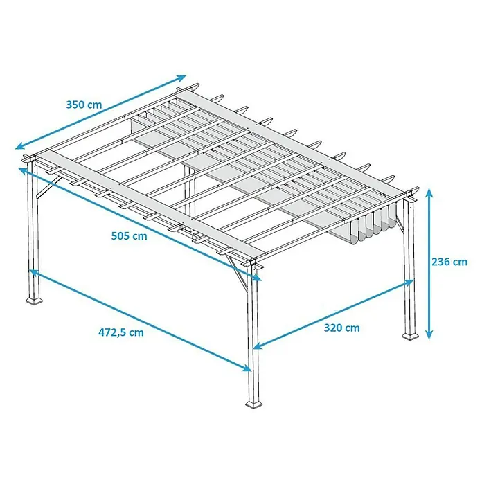 Paragon Outdoor Raffpavillon Florenz - 350 x 505 cm, Weiß