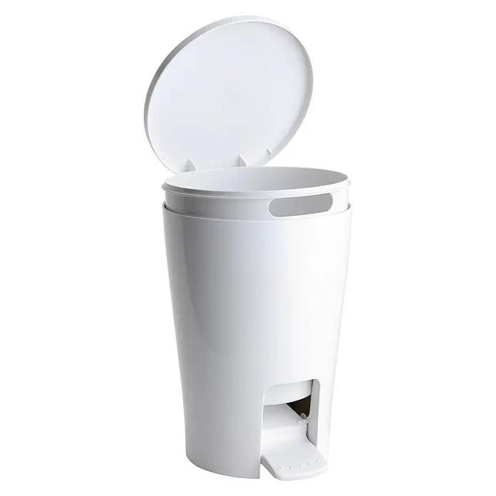 Tatay Cubo con pedal Diabolo - 5 l, Blanco, Redonda, Plástico