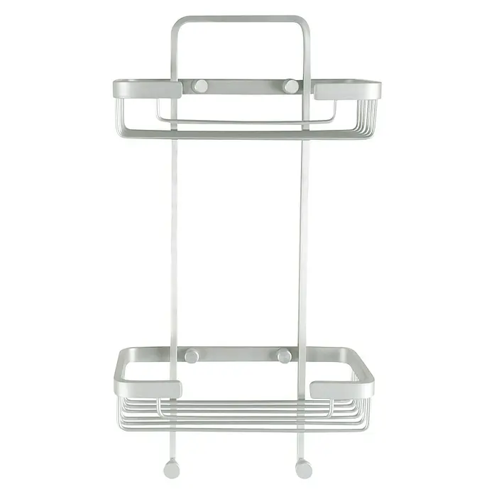 Tatay Cesta de baño doble Ice - 10,5 x 20,5 x 38,5 cm, Plateado