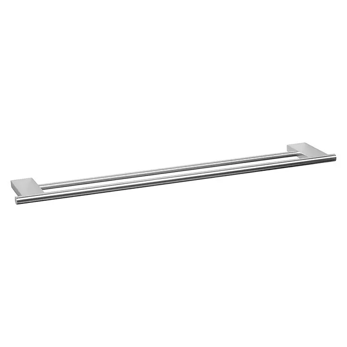 Tatay Aluminium Soporte doble de toalla - Ancho: 63,5 mm, Cromo, Brillante