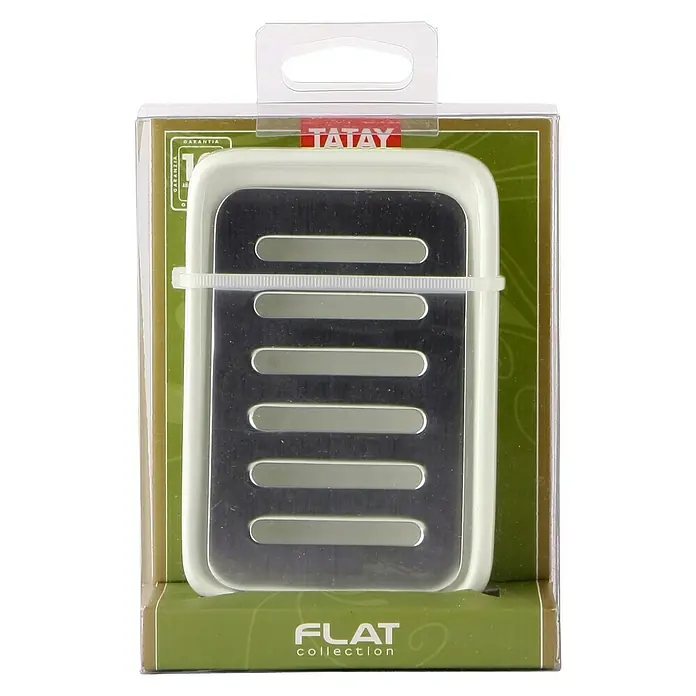 Tatay Flat Jabonera - Cerámica, Aluminio blanco