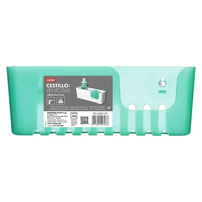 Tatay Cesta de baño Standard - 8,5 x 30 x 11 cm, Turquesa