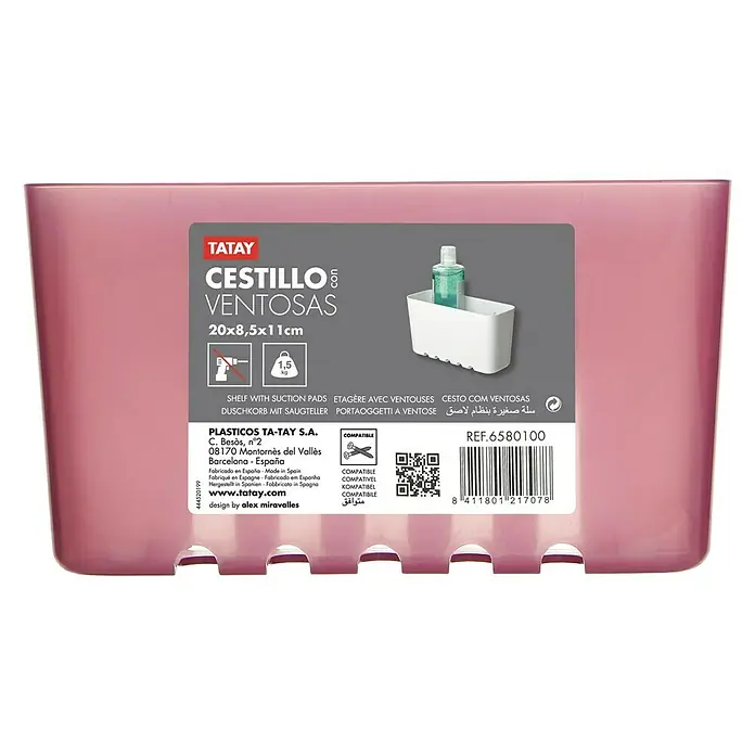 Tatay Cesta de baño Standard - 8,5 x 20 x 11 cm, Lila