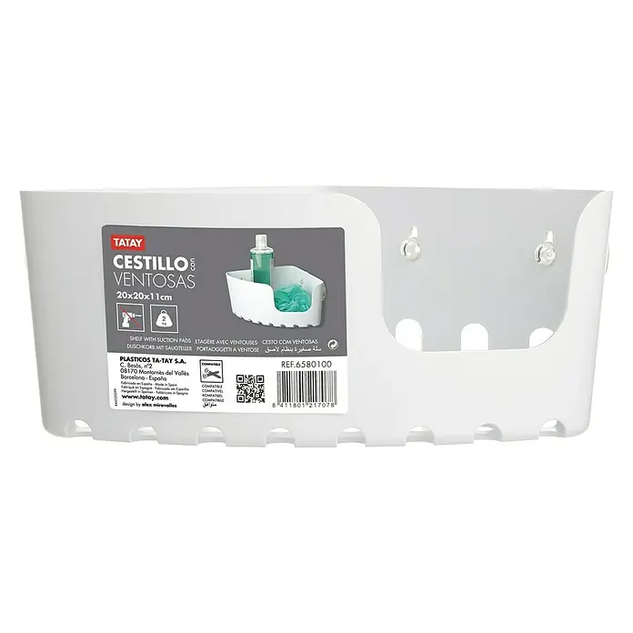 Tatay Cesta de baño angular Standard - 20 x 20 x 11 cm, Blanco