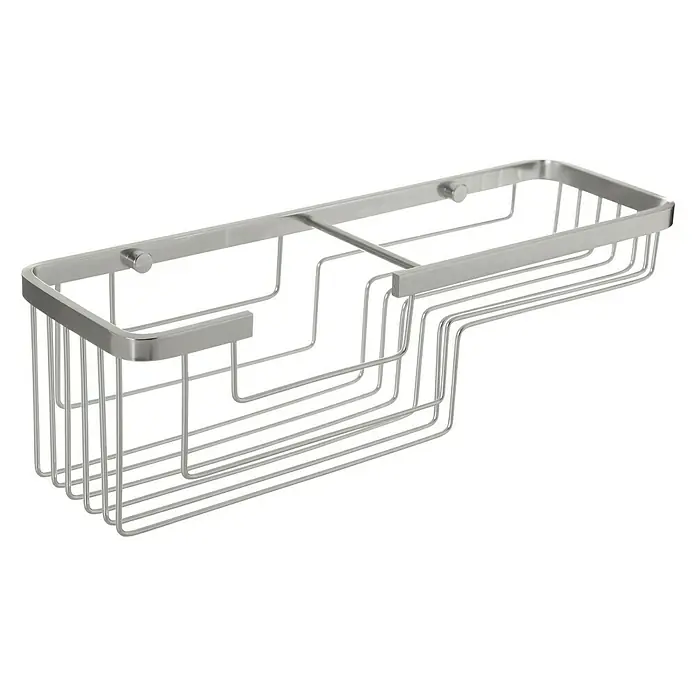 Tatay Aluminium Cesta de baño rectangular - 12 x 37 x 11,5 cm, Plateado