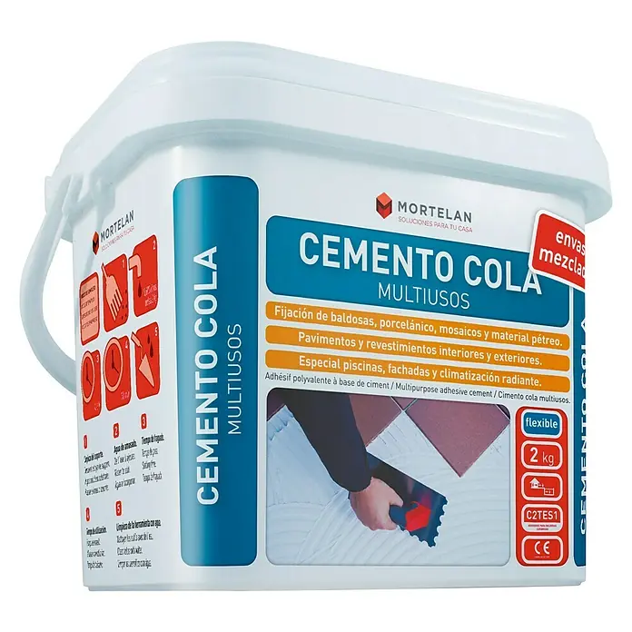 Gecol Cemento cola Mortelan - 2 kg, Apto para: Cerámica