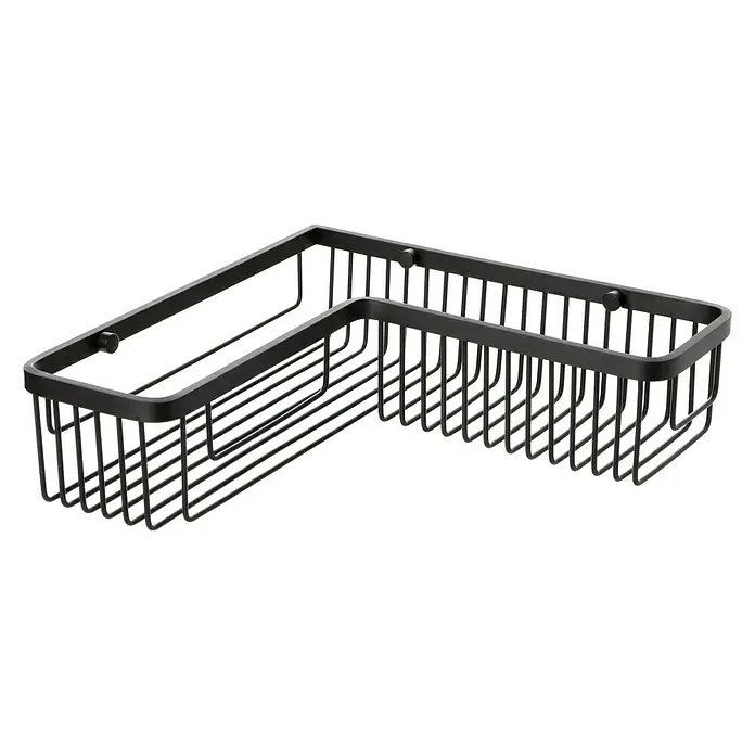Tatay Aluminium Cesta de baño angular - 30 x 30 x 8,5 cm, Negro