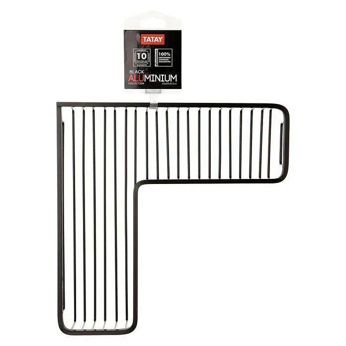 Tatay Aluminium Cesta de baño angular - 30 x 30 x 8,5 cm, Negro