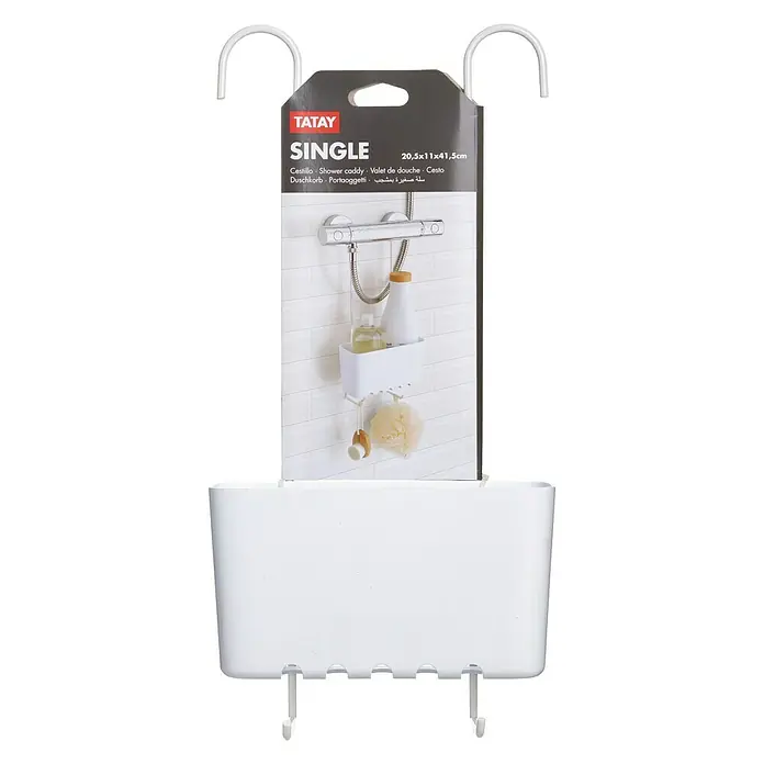Tatay Standard Cesta de baño - 11 x 20,5 x 41,5 cm, Blanco