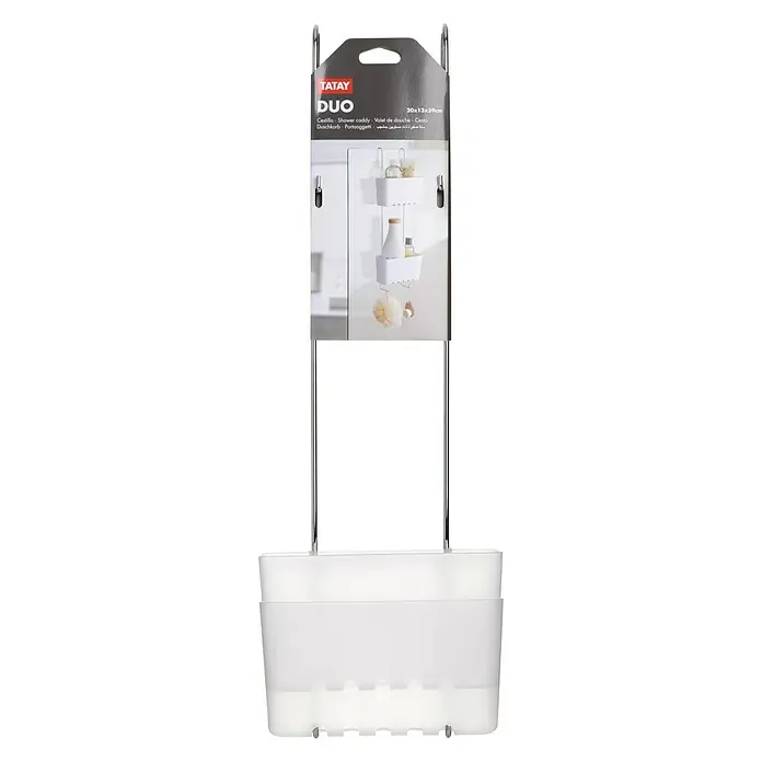 Tatay Standard Cesta de baño doble - 13 x 20 x 59 cm, Transparente
