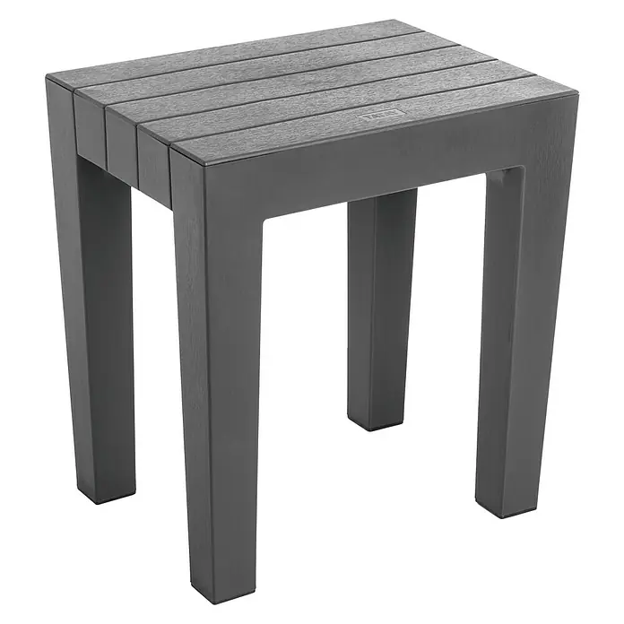 Tatay Taburete para baño Lombok - 29 x 38 x 41,5 cm, Plástico, Gris