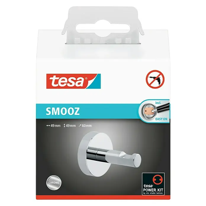 Tesa Smooz Bademantelhaken - Chrom, Glänzend