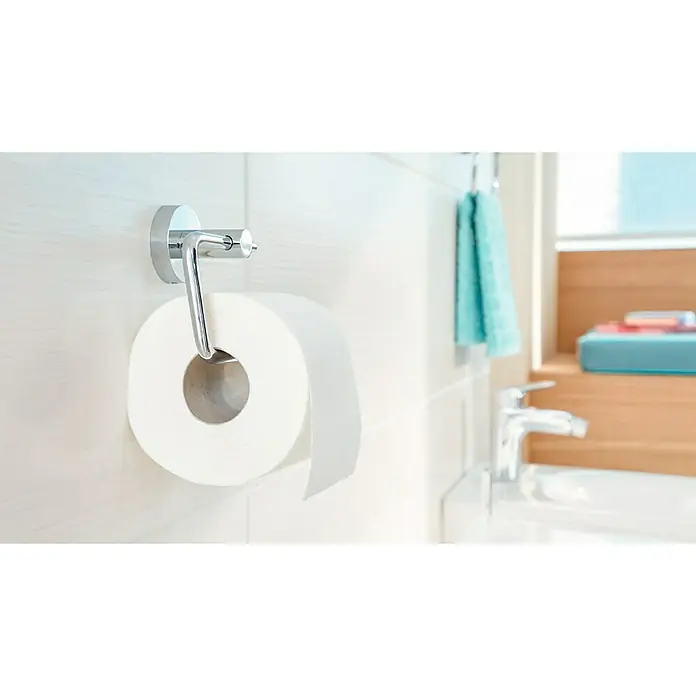 Tesa Smooz Toilettenpapierhalter - Ohne Deckel, Chrom, Glänzend