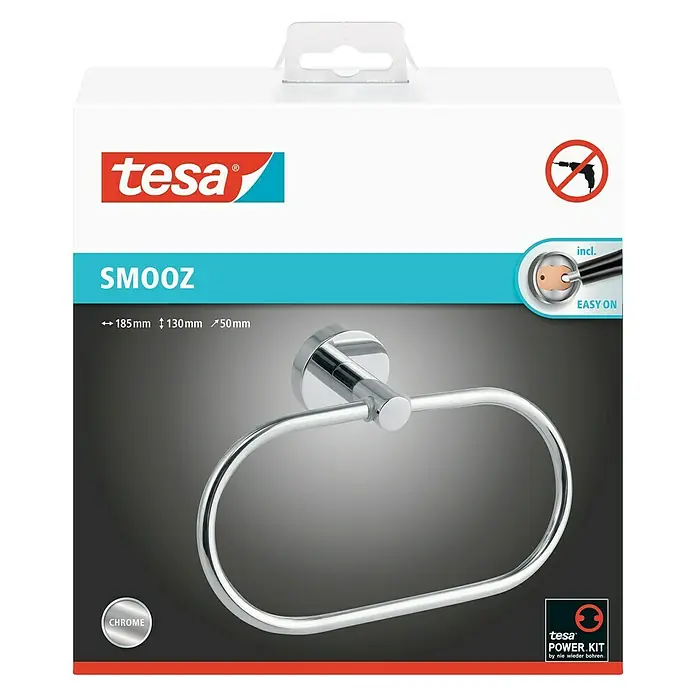 Tesa Smooz Handtuchring - Chrom, Glänzend