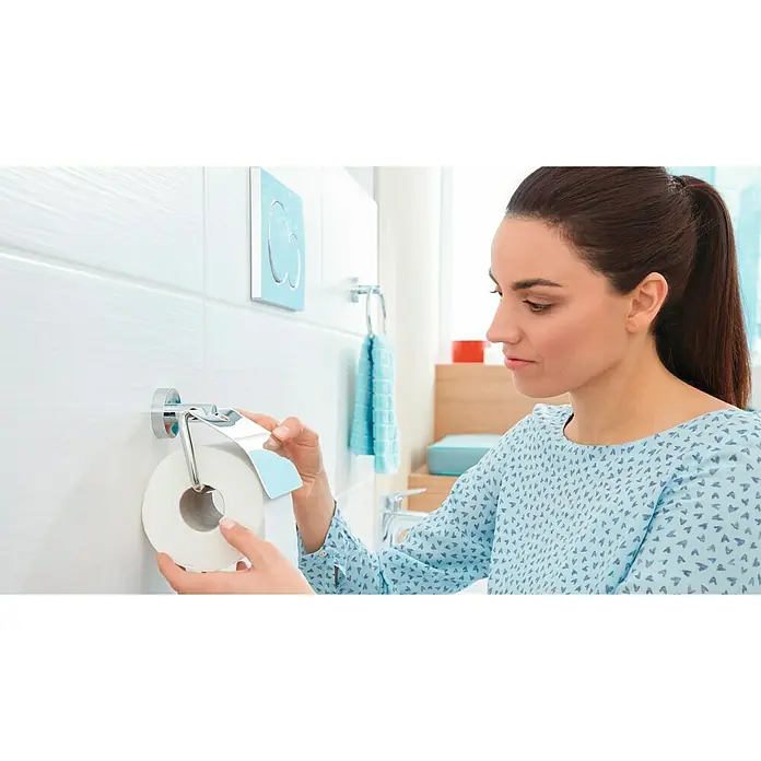 Tesa Smooz Toilettenpapierhalter - Mit Deckel, Chrom, Glänzend