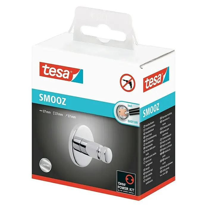 Tesa Hukk Toallero de gancho Smooz - Cromo, Brillante