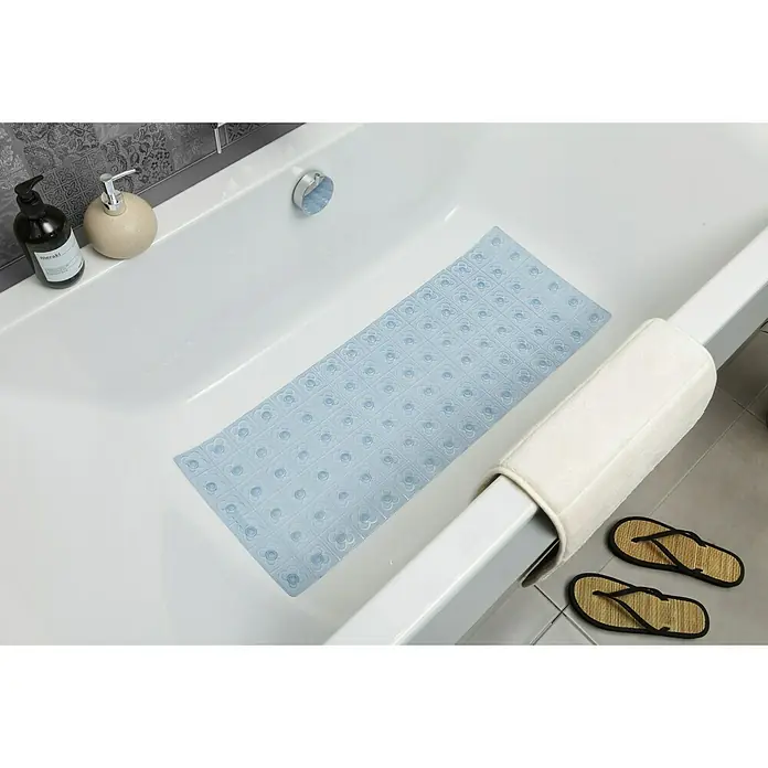Tatay Alfombra antideslizante para bañera BCN - 36 x 96 cm, PVC, Azul